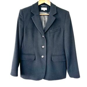 L.L. Bean Classic Black Blazer, Single Breasted, Cashmere/wool, Petite Size 10
